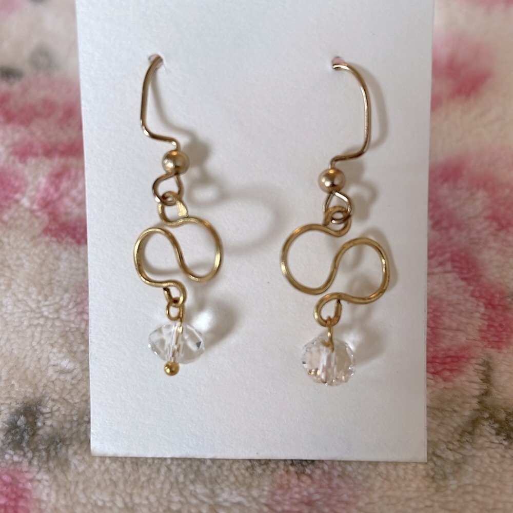 Elegant Gold Infinity Earrings with Glass Accents